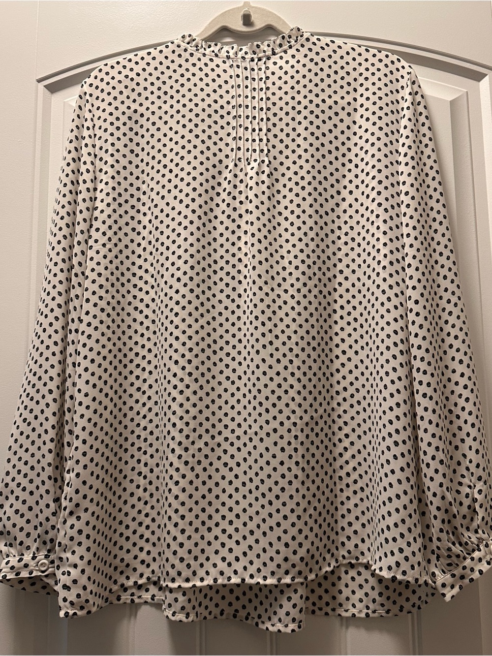 Adrianna Papell Cream Blouse with Black Polka Dots - Picture 8 of 8